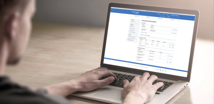 Person looking at laptop rr